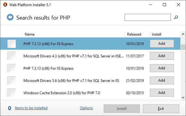 PHP Windows install