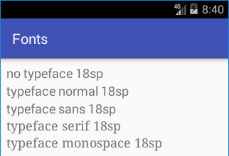 android:typeface Properity