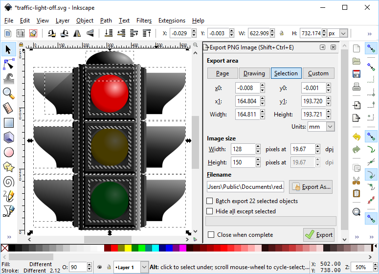 Exporting an Image from Inkscape