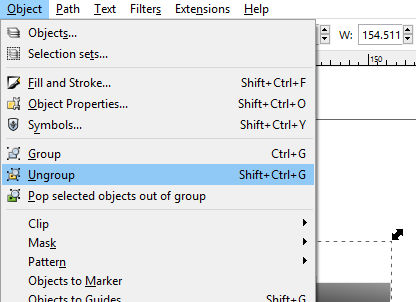 Ungroup in Inkscape