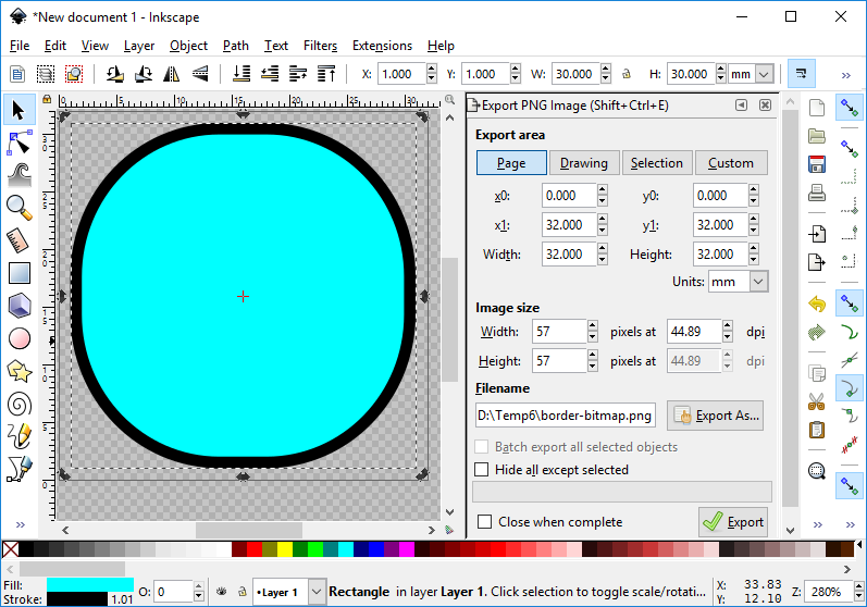 Using Inkscape for creating a scalable background.