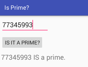 Primality Test Running