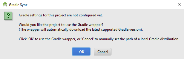 Gradle Settings not Configured