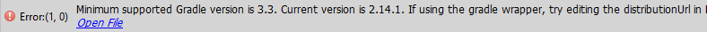 Error Minimum Supported Gradle Version