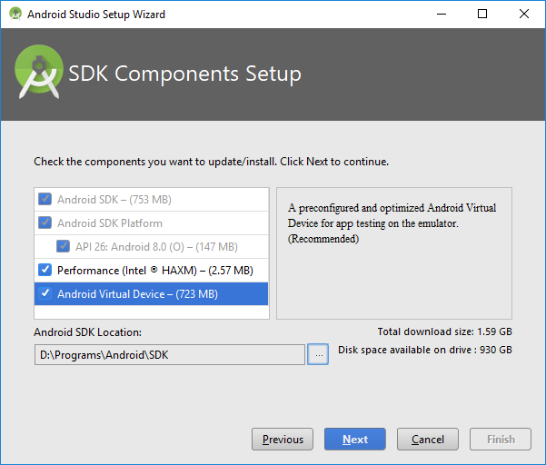 Change the Android SDK Location