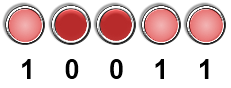 Lights representing 19 binary