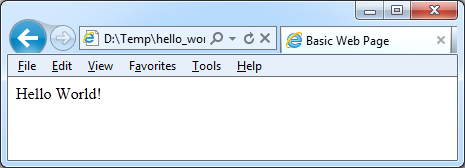 Hello World in HTML