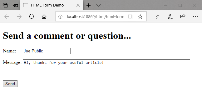 HTML Feedback Form