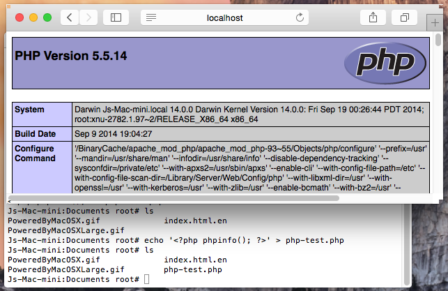 PHP runs on OS X.