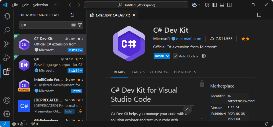 Install C# for VS Code