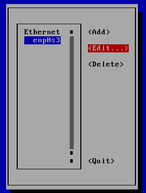 nmtui select a connection on CentOS 7