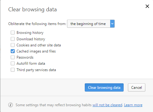 Opera Clear Browsing Data