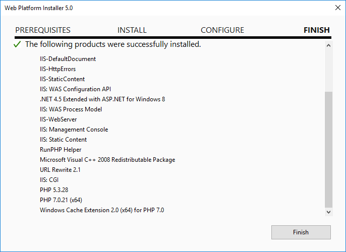 Installed WebPI Packages