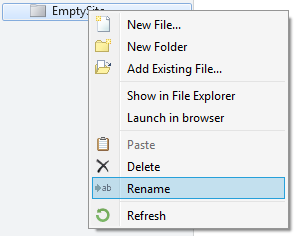 WebMatrix Rename Site