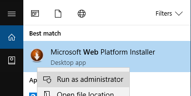 Run WebPi as Admin